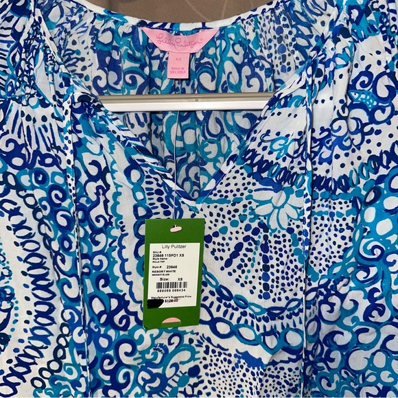Lilly Pulitzer Womens Top Blue & White Willa Long Sleeve Midnight Blues NWT - XS - Picture 5 of 8